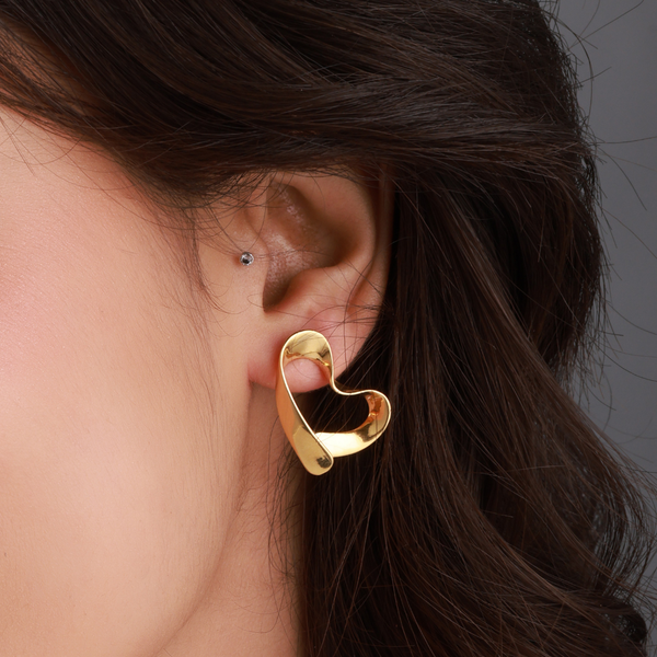 Ribbon Heart Studs