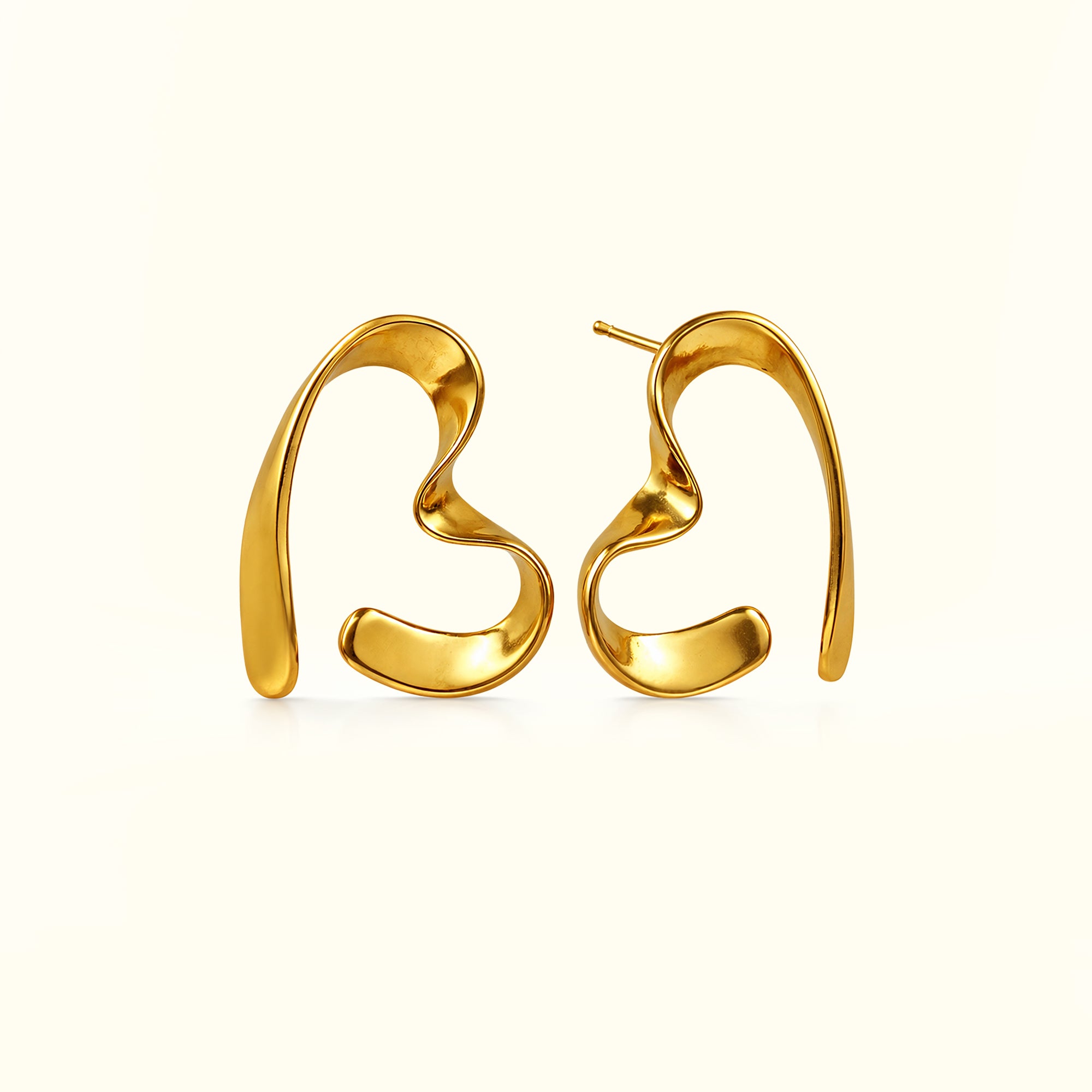 Ribbon Heart Studs