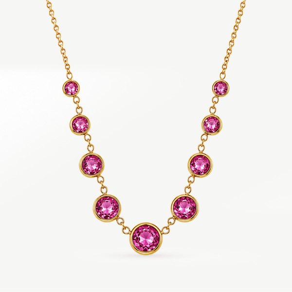 Rosé Bezel Station Necklace