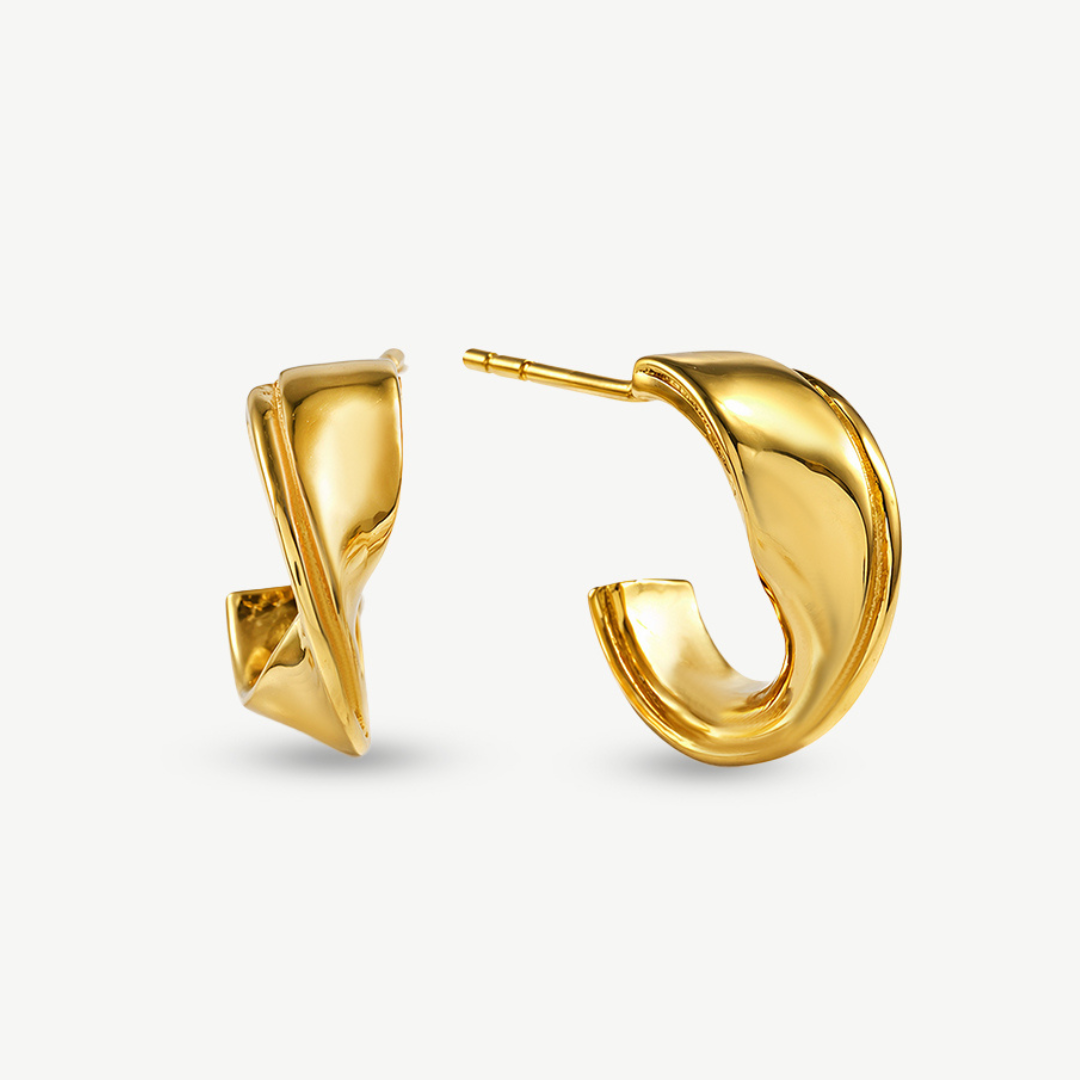 Satin Fold Hoops