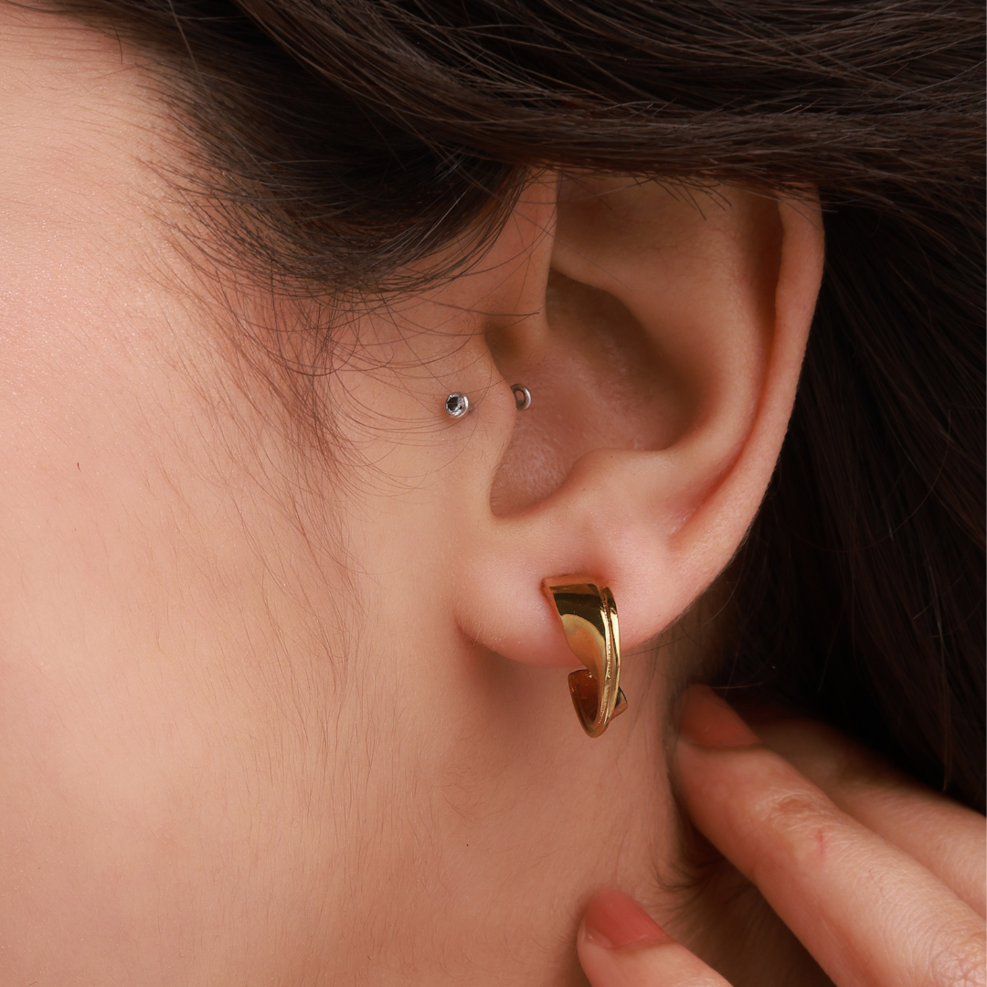 Satin Fold Hoops