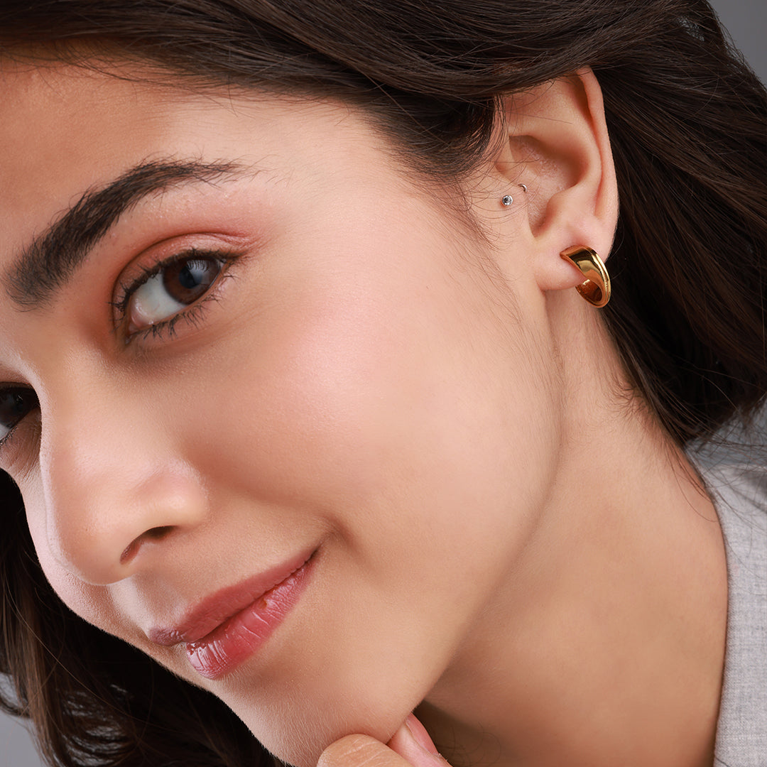 Satin Fold Hoops