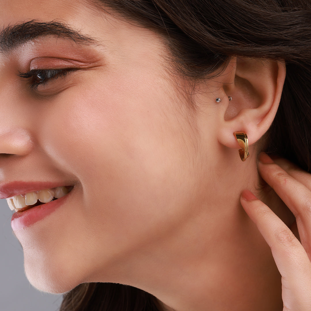 Satin Fold Hoops