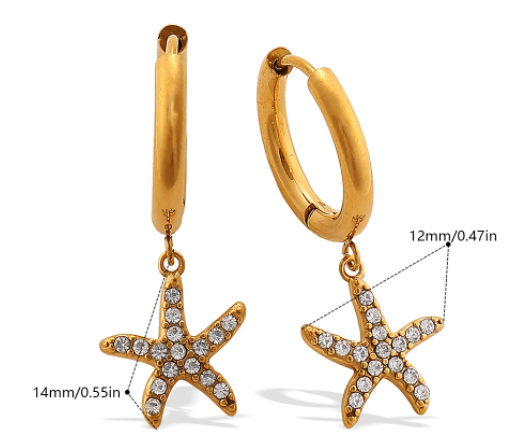 Starfish Charm Huggies
