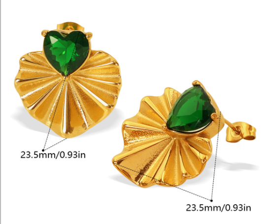 Emerald Sunburst Studs