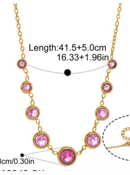 Rosé Bezel Station Necklace