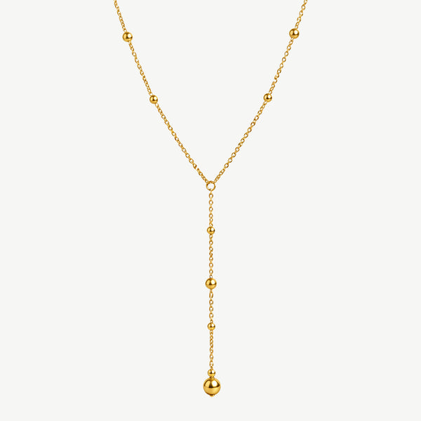 Beaded Drop Lariat Necklace