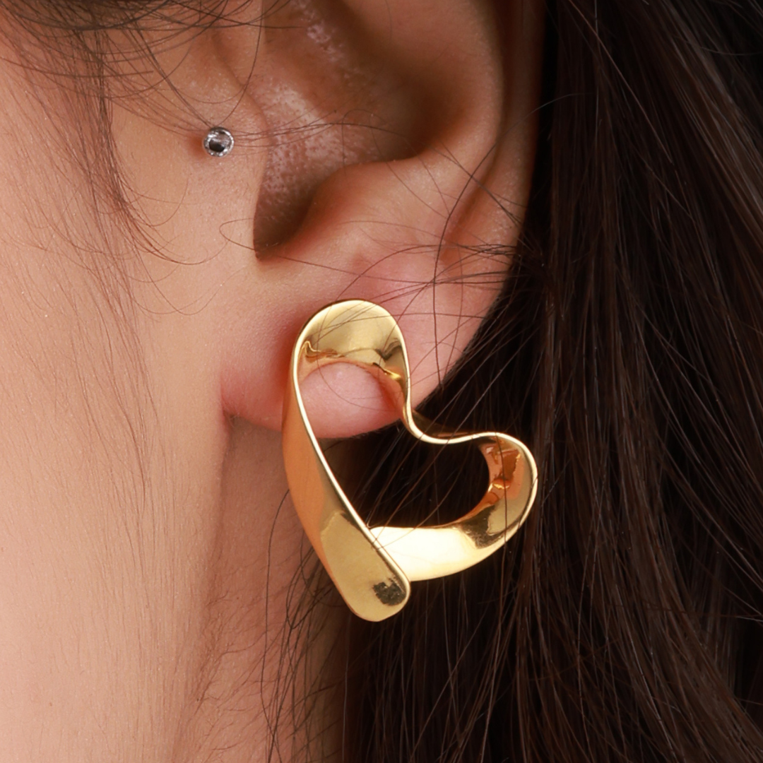Ribbon Heart Studs